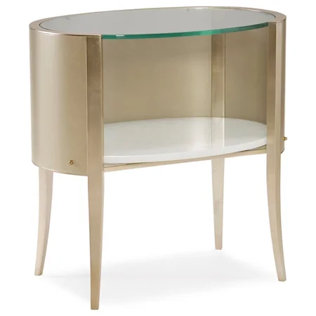 "A Bright Idea" Oval Nightstand with 1 Shelf
